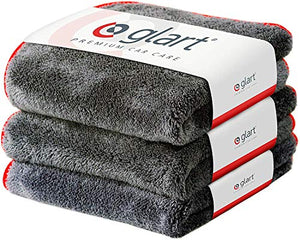 Glart 443TP Set da 3 Panni in Microfibra Soffici, con Bordo Rosso/Arancione,...
