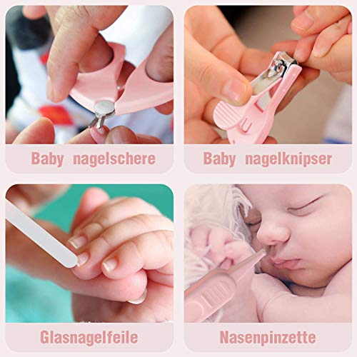 Set Manicure Neonati, Kit 4-in-1 per Baby, con Forbicine, Tagliaunghie,  Lima e Pinzetta in Custodia con Gufo, Sicuro, Facile da Usare