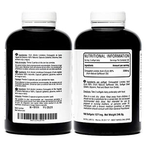 CLA Acido Linoleico Coniugato 3000 mg per dose | 180 softgels di Olio...
