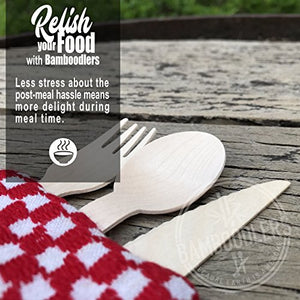 BAMBOODLERS Forchette Monouso in Legno | 100% Naturale, Ecologico,... - Ilgrandebazar