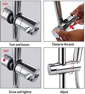 Joyoldelf 18-25 mm ABS Regolabile Ricambio Staffa Supporto Doccia per Argento - Ilgrandebazar