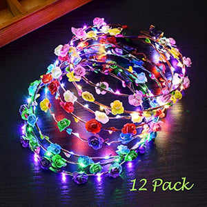 PTHTECHUS 12 Pezzi LED Fascia Fiori, Capelli Bambina Ghirlanda Fiori LED... - Ilgrandebazar