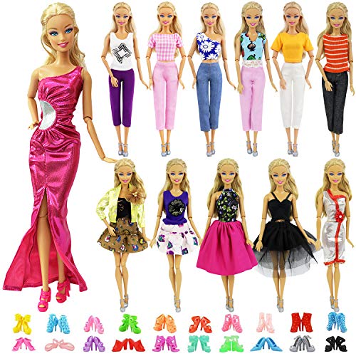 ZITA ELEMENT 20 Pezzi = 10 Vestiti Abiti e 10 Scarpe per 28-30cm Bambola,...