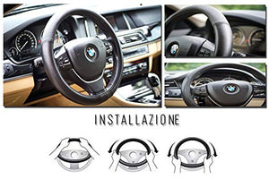 Coprivolante Auto Universale Pelle - Copri Volante In Tessuto nero