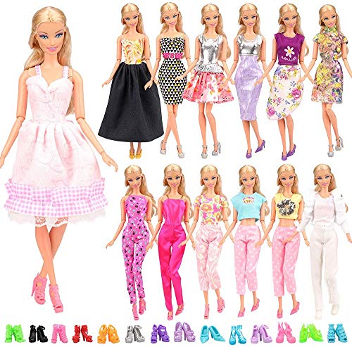 Miunana 15 Pezzi = 5 PCS Fatti A Mano Principessa 5 Abiti + 10 Pcs Scarpe - Ilgrandebazar