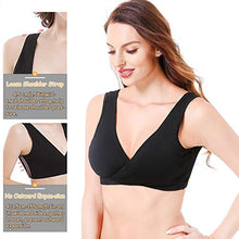Carica l'immagine nel visualizzatore di Gallery, ZUXNZUX Reggiseno Allattamento Donna Cotone Senza Ferretto XL, Grigio+nero