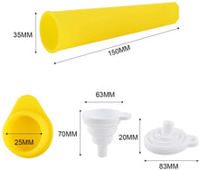 Carica l&#39;immagine nel visualizzatore di Gallery, GOLDGE Stampo per Ghiaccioli, Set di 6 Stampi Ghiaccio in Silicone e 1 Imbuto, Stampo di Popsicle con Coperchi, Riutilizzabili, Flessibile, Lavabile in Lavastoviglie, Colorito