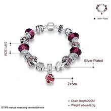 Carica l&#39;immagine nel visualizzatore di Gallery, LDUDU Bracciale Charms da donna in argento con charms vetro di... - Ilgrandebazar