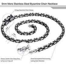 Carica l&#39;immagine nel visualizzatore di Gallery, sailimue Collana in Acciaio Inox Croce Catena Bizantino Gli Uomini...