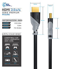 Carica l&#39;immagine nel visualizzatore di Gallery, CSL - 5m Cavo HDMI 4k 60Hz HDR - 2.0 a b - 4K 3D UHD 5,0m nero/grigio - Ilgrandebazar