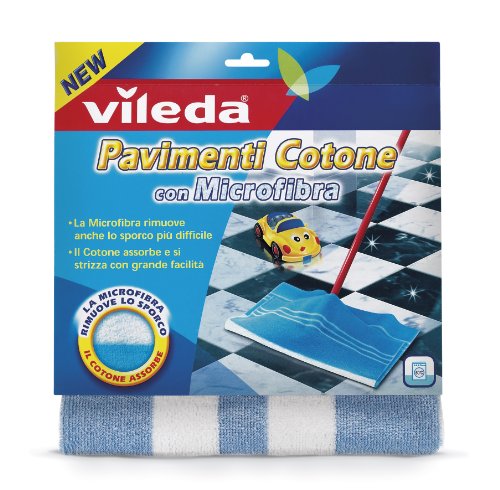 Vileda Panno Pavimenti Cotone con Microfibra, Assorbente, per...