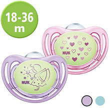 Carica l&#39;immagine nel visualizzatore di Gallery, NUK 10177143 Freestyle Night - Ciuccio ortodontico in silicone, da 18 a 36... - Ilgrandebazar