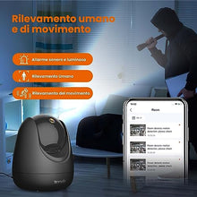 Carica l'immagine nel visualizzatore di Gallery, Tenda Telecamera WiFi Interno - Videocamera Sorveglianza 1080P con 360°Pan/Tilt, Audio Bidirezionale, Rilevamento del Movimento e Umano, Tracciamento Umano, Visione Notturna, Alexa, CP3 V2.2 Nero