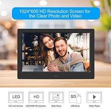 Carica l&#39;immagine nel visualizzatore di Gallery, Cornice fotografica digitale, schermo elettronico 16: 9 LED HD, 1024 x 600...