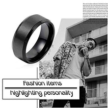 Carica l&#39;immagine nel visualizzatore di Gallery, Flongo 8mm Anello Acciaio Inossidabile Lucidato, Uomo Rotondo Nero - Ilgrandebazar