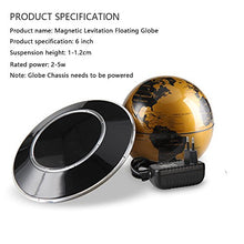 Estefanlo Globo Magnetico Fluttuante Con Luci LED - Mappa Del Mondo Levitazione Per Decorazione Scrivania - Nero/Argento