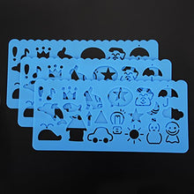 Carica l&#39;immagine nel visualizzatore di Gallery, Set di Stencil Stampini da Disegno in Plastica per Bambini, 74 Forme, 24... - Ilgrandebazar