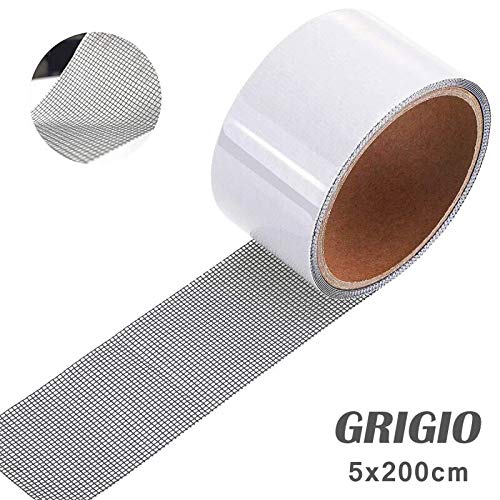 Aggiornato Nastro per Riparare Zanzariere Adesivo in Fibra di Grigio - Ilgrandebazar
