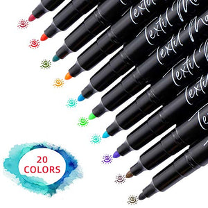 Siumir 20 Colors Pennarelli per Tessuti, Textile Penne Ideali per...
