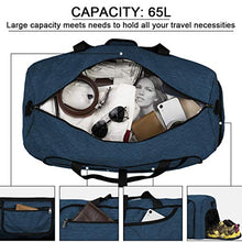 Carica l'immagine nel visualizzatore di Gallery, NEWHEY Borsone da Viaggio Pieghevole 65L Grande capacità Duffel Bag Blu