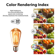 Carica l&#39;immagine nel visualizzatore di Gallery, Lampadine di Filamento a LED, LVWIT ST64 E27 8W 2700K-6 Pezzi (Marrone)