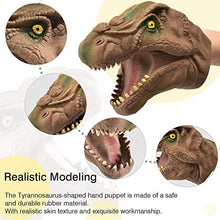 Carica l&#39;immagine nel visualizzatore di Gallery, DIYARTS Dinosaur Hand Puppet Gloves Gioco di Ruolo Realistico Marrone - Ilgrandebazar