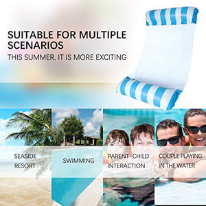 Qdreclod Amaca Gonfiabile Galleggiante da Piscina Reclinabile Lettino Blu