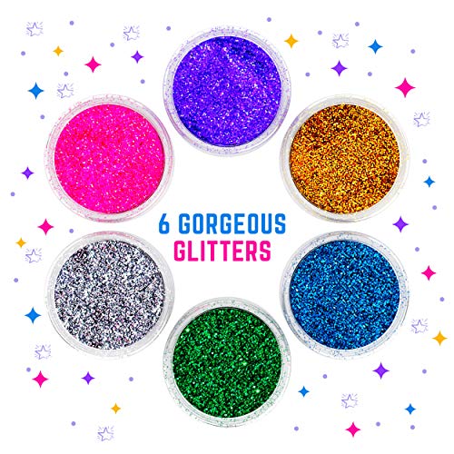 Set di tatuaggi glitterati - 24 grandi tubi glitterati, 125 stencil, 2