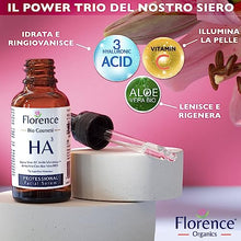 Carica l&#39;immagine nel visualizzatore di Gallery, 60ml. Bio Siero Viso con Acido Ialuronico Puro a 3 pesi Molecolari, Vitamina C e Noti Agenti Antirughe e Antietà. Biologico,Vegano,Idratante e Illuminante. Ideale anche Come Crema Contorno Occhi