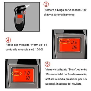 Faburo Etilometro Portatile Digitale, Professionale Alcool Test con Schermo... - Ilgrandebazar