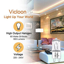 Carica l&#39;immagine nel visualizzatore di Gallery, Vicloon G9 Lampadina Alogena Lampada a Capsula Bianco G9-10