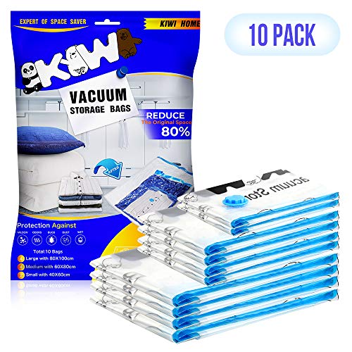 [10 Pezzi] Sacchetti Sottovuoto Salvaspazio Riutilizzabili, 4 Jumbo...