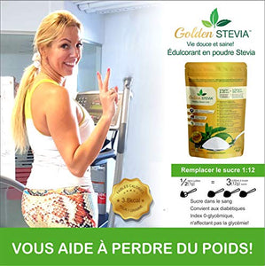 Dolcificante Golden Stevia pura in polvere 90g =1kg, sostituire lo zucchero,...
