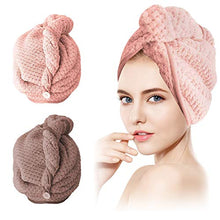Carica l'immagine nel visualizzatore di Gallery, SCOBUTY Turbante Asciugamano,Asciugamano Assorbente,Asciugamano Capelli a...
