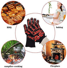 Carica l&#39;immagine nel visualizzatore di Gallery, yokamira Guanti da Forno, Certificato EN407, BBQ Rosso E Nero