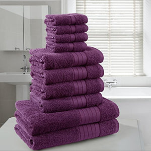Dreamscene Morbido Asciugamano in 10 Pezzi Cofanetto da Bagno 100% Cotone... - Ilgrandebazar