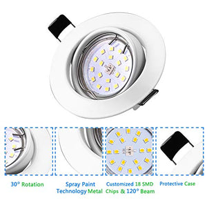 Bojim 6x Faretti LED da incasso per cartongesso GU10 Luce 6w Bianca Calda - Ilgrandebazar