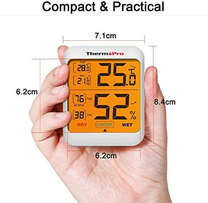 ThermoPro TP53 Termometro Igrometro Interno Misuratore di Umidità e...