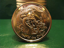 Carica l&#39;immagine nel visualizzatore di Gallery, Anno del drago 1 oz tondi in rame .999 lingotti NUOVI freschi - Ilgrandebazar