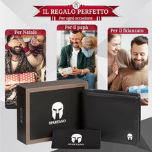 Carica l'immagine nel visualizzatore di Gallery, SPARTANO Portafoglio Uomo con Protezione RFID, 11 Slot per Carte Credito, 1 Tasca Portamonete, 2 Scomparti Banconote, 3 Tasche interne - ZEUS (Nero)