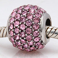 Carica l&#39;immagine nel visualizzatore di Gallery, Andante-Stones 925 Argento Pavé Bead con zirconi scintillanti (Rosa)... - Ilgrandebazar