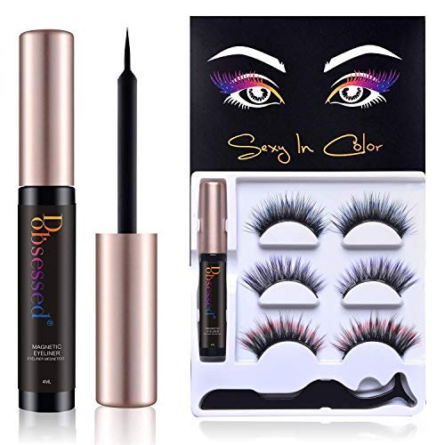 Ciglia Magnetiche con Eyeliner Magnetico Kit, 3D Finte Colorate...