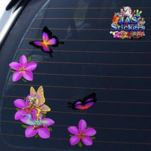 Carica l&#39;immagine nel visualizzatore di Gallery, Fata fantasia frangipani plumeria fiore rosa + farfalla auto adesivi -... - Ilgrandebazar