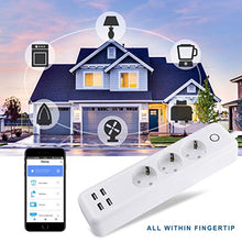 Carica l&#39;immagine nel visualizzatore di Gallery, Ciabatta WiFi Intelligente Multipresa a 3 AC+ 4 USB Controllo Remoto Alexa,...