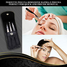 Carica l&#39;immagine nel visualizzatore di Gallery, Pinzette Per Sopracciglia Professionali Di Nuova Generazione In Acciaio Nero