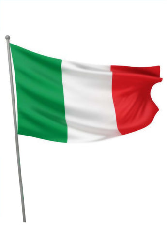 Ciao- Bandiera Italia in Tessuto con Asta, 90 x 60 cm, Verde/Bianco/Rosso - Ilgrandebazar