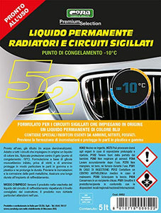 CORA 0052 Liquido Permanente Radiatori e Circuiti Sigillati-10°C, Blu, 5L