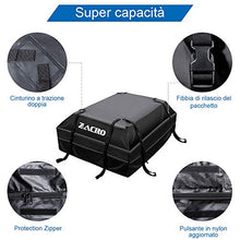 Carica l&#39;immagine nel visualizzatore di Gallery, Zacro 425L Borsa Portatutto per Tetto Dell&#39;auto Car Rooftop Cargo Bag Black A