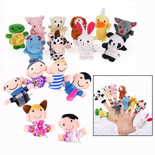 Xrten 16 Pezzi Marionette Dita,Burattini a Dito Finger Puppets in Velluto...