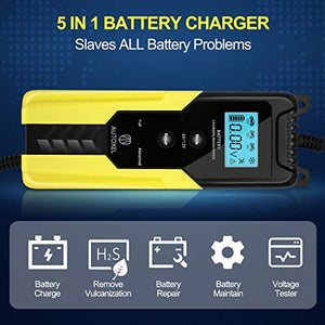 AUTOXEL Caricabatterie per Auto, 6V/ 12V 6A Carica Batteria Intelligente con...